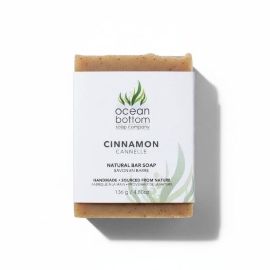 Cinnamon Natural Bar Soap 136g white background