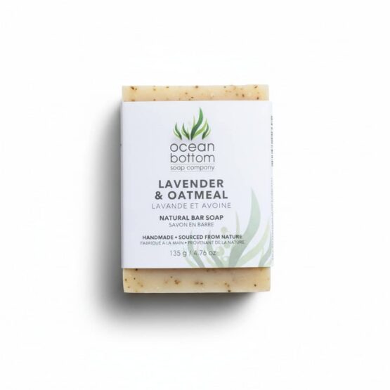 Lavender & Oatmeal Natural Bar Soap white background