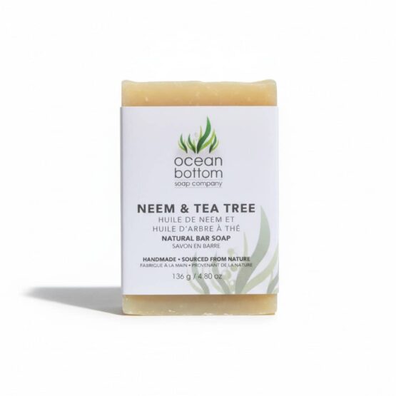 Neem & Tea Tree Natural Soap Bar Classic white background