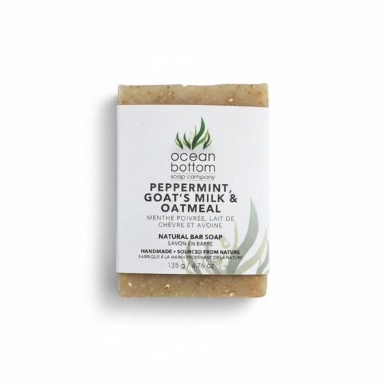 Peppermint Goat's Milk & Oatmeal Natural Bar Soap 135g white background