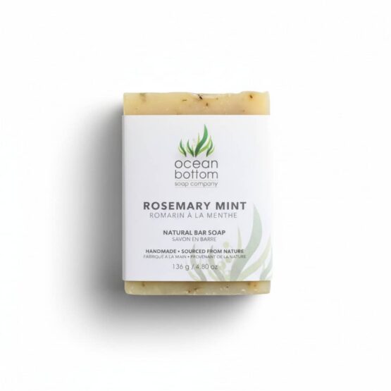 Rosemary Mint Natural Bar Soap 136g white background