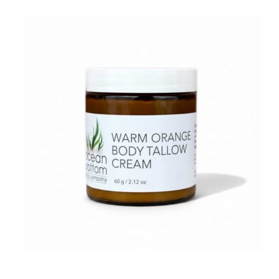 Warm Orange Body Tallow Cream 60g Amber Glass Jar