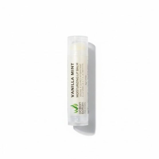 Vanilla Mint Moisturizing Lip Balm Vertical white background