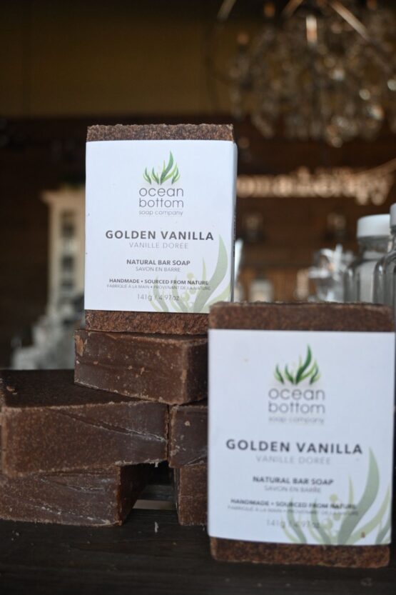 Golden Vanilla Soap on stack