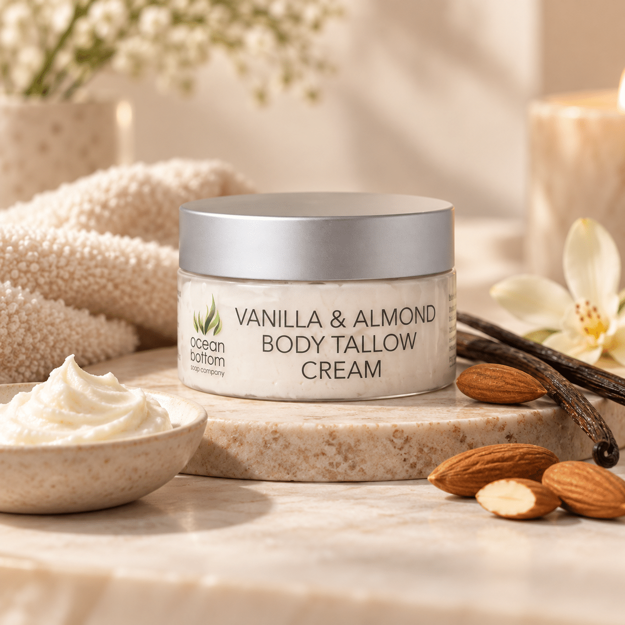 Vanilla & Almond Body Tallow Cream 55g