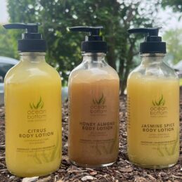 Trio of Body Lotions outside