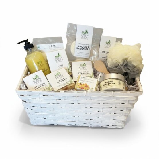 Citrus Radiance Spa Gift Basket white background