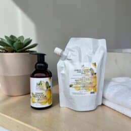 Lemon Foaming Hand Wash & refill on counter