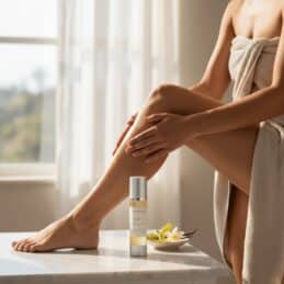 Lace Ylang Ylang & Vanilla Bath & Body Oil being applied